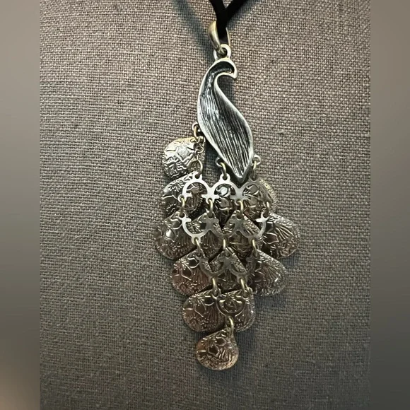 Rare Vintage Peacock Silver Necklace - Picture 4 of 6